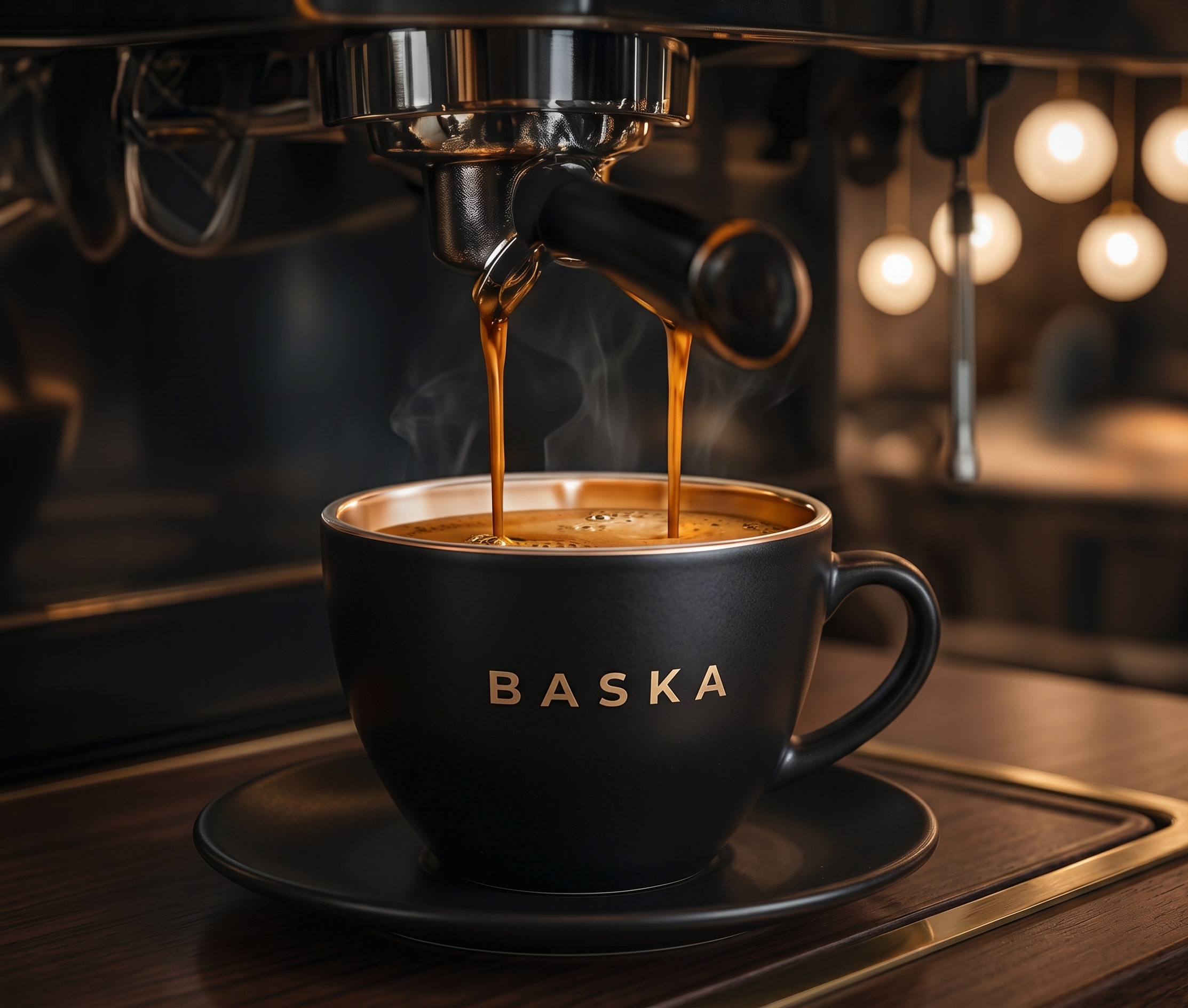 Freshly extracted espresso shot at BASKA
